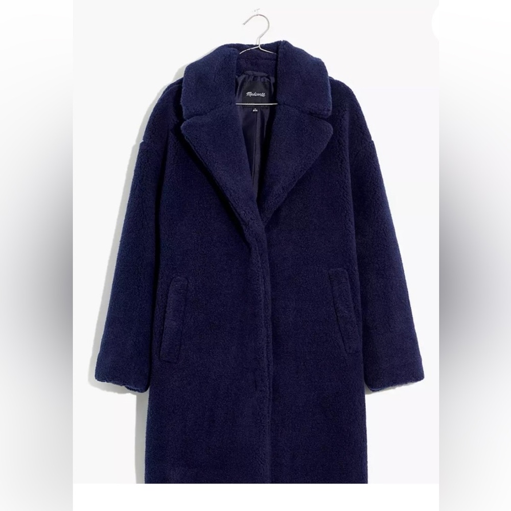 Cozy Navy Blue Teddy Coat